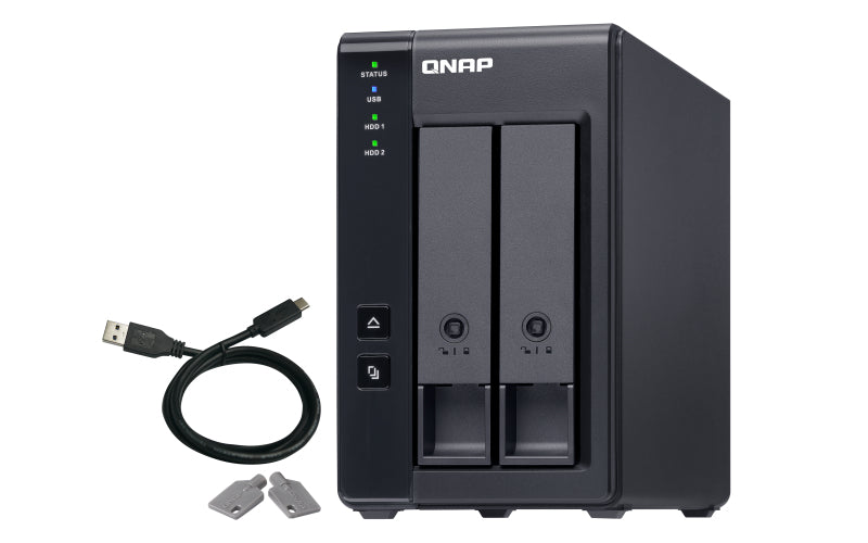 QNAP TR-002 Boîtier de Stockage RAID pour Disques Durs et SSD 2,5/3,5 pouces, Noir