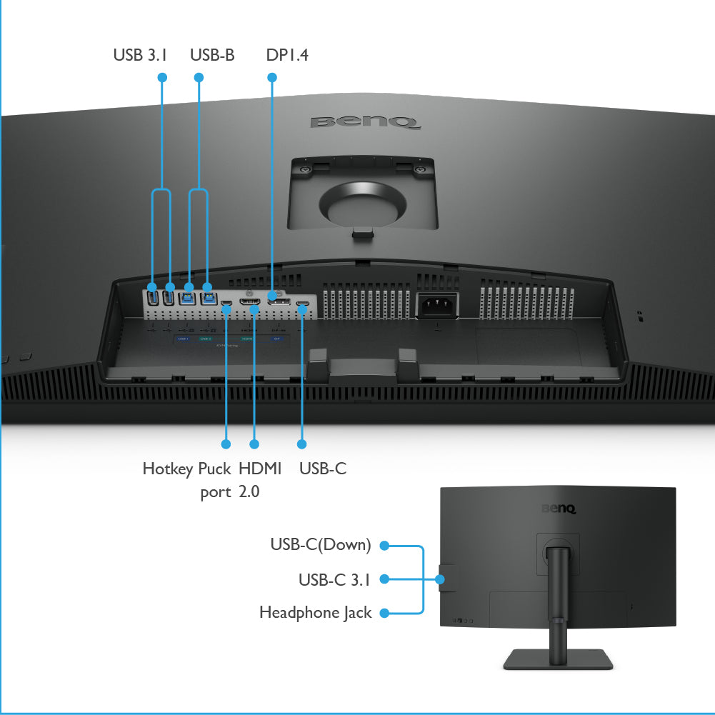 BenQ PD3205U écran plat de PC 80 cm (31.5") 3840 x 2160 pixels 4K Ultra HD LCD Noir - vue 4