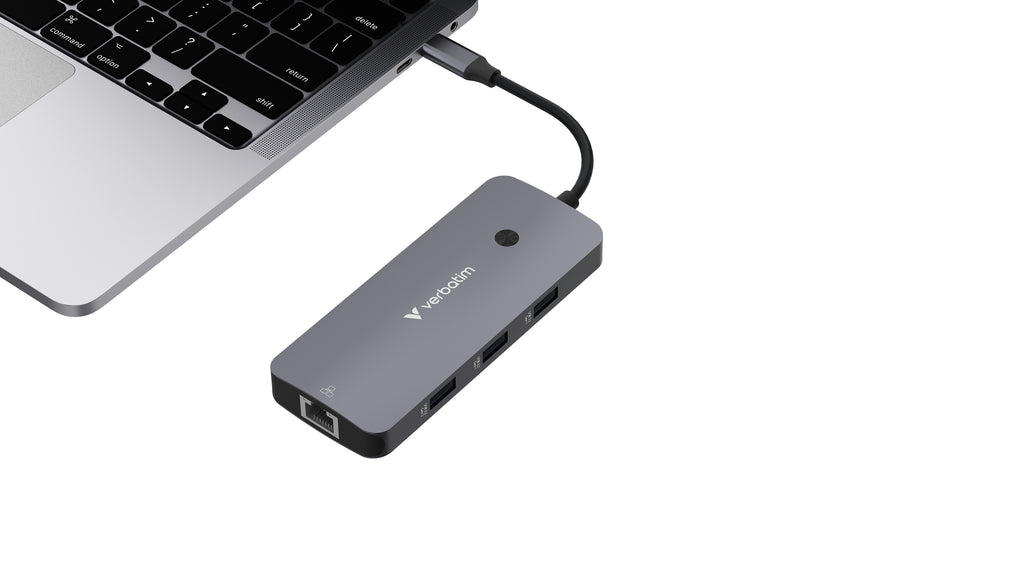 Verbatim CMH-09 Hub USB Type-C 10 Gb/s, 9 Ports, HDMI 4K, Ethernet Gigabit, Lecteurs SD/microSD, Argent - vue 2