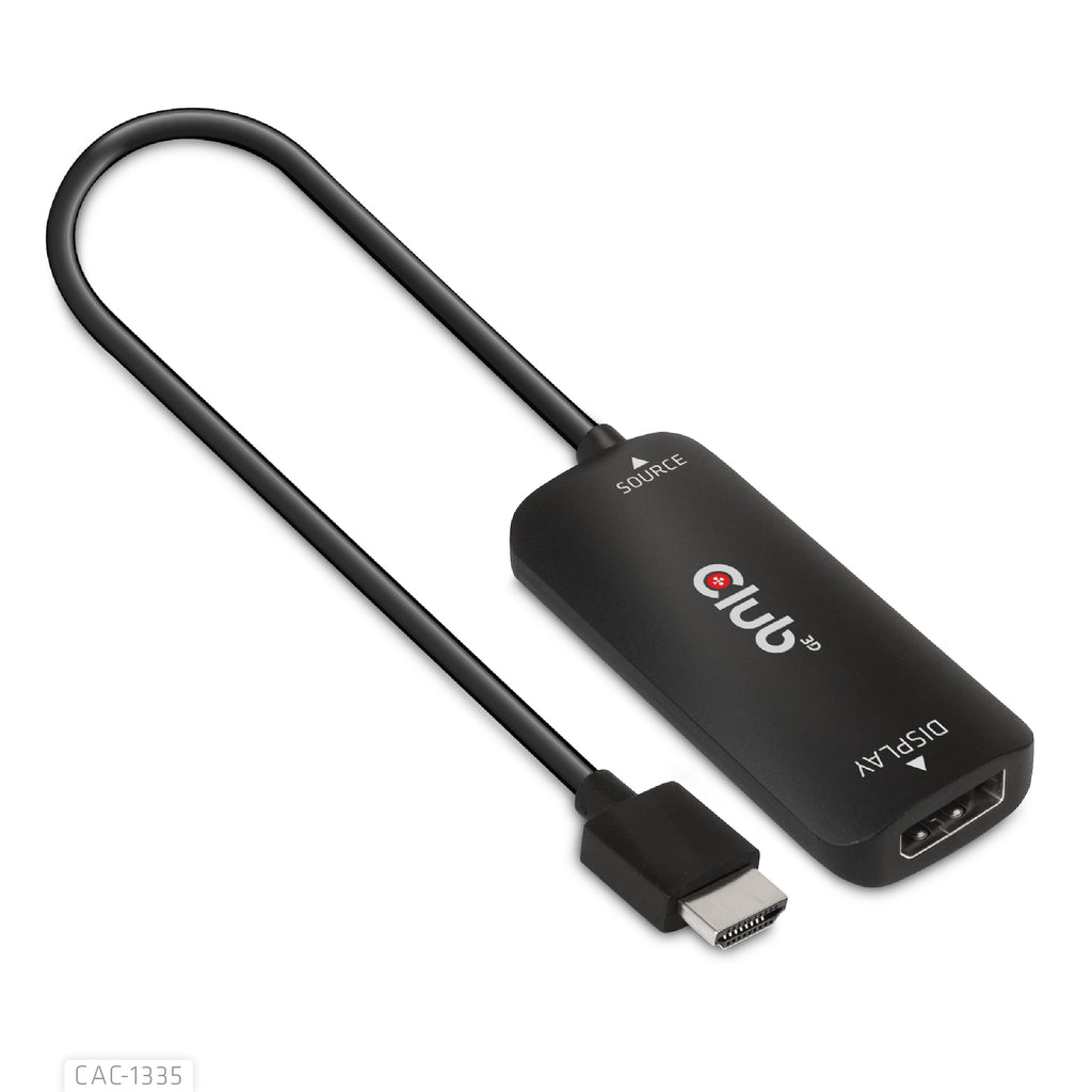 CLUB3D CAC-1335 Câble Adaptateur HDMI + USB vers DisplayPort, Noir, 1 m