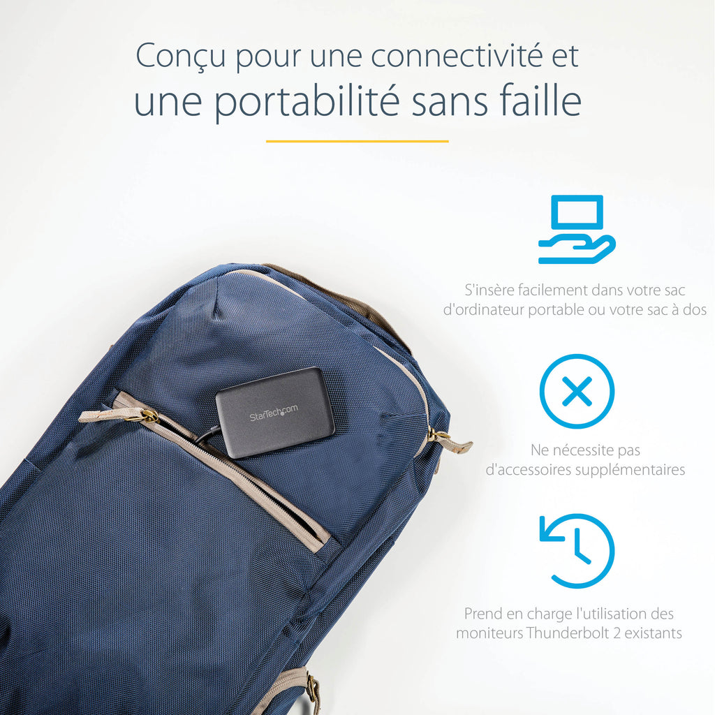 StarTech.com Adaptateur Thunderbolt 3 vers Thunderbolt 2, Convertisseur 20Gbps/10Gbps, Certifié TB3 pour Windows et Mac