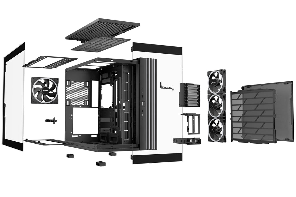 be quiet! Light Base 900 FX Noir | Boîtier PC ARGB vitré, Mini ITX / Micro ATX / ATX / E-ATX / XL-ATX, 4 ventilateurs Light Wings 140 mm PWM