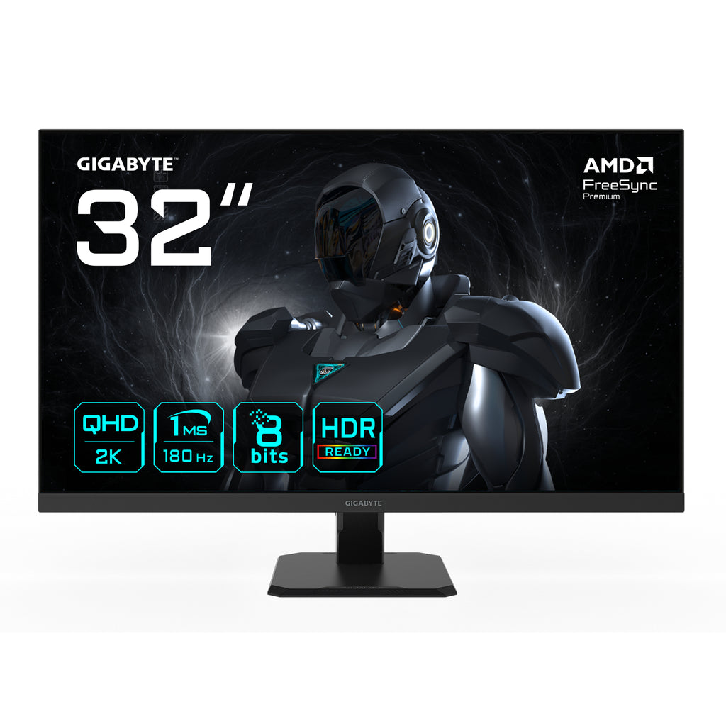 GIGABYTE GS32QA Moniteur de Jeu 32” QHD 2560 x 1440, 180Hz, 1ms, FreeSync Premium, HDR Ready
