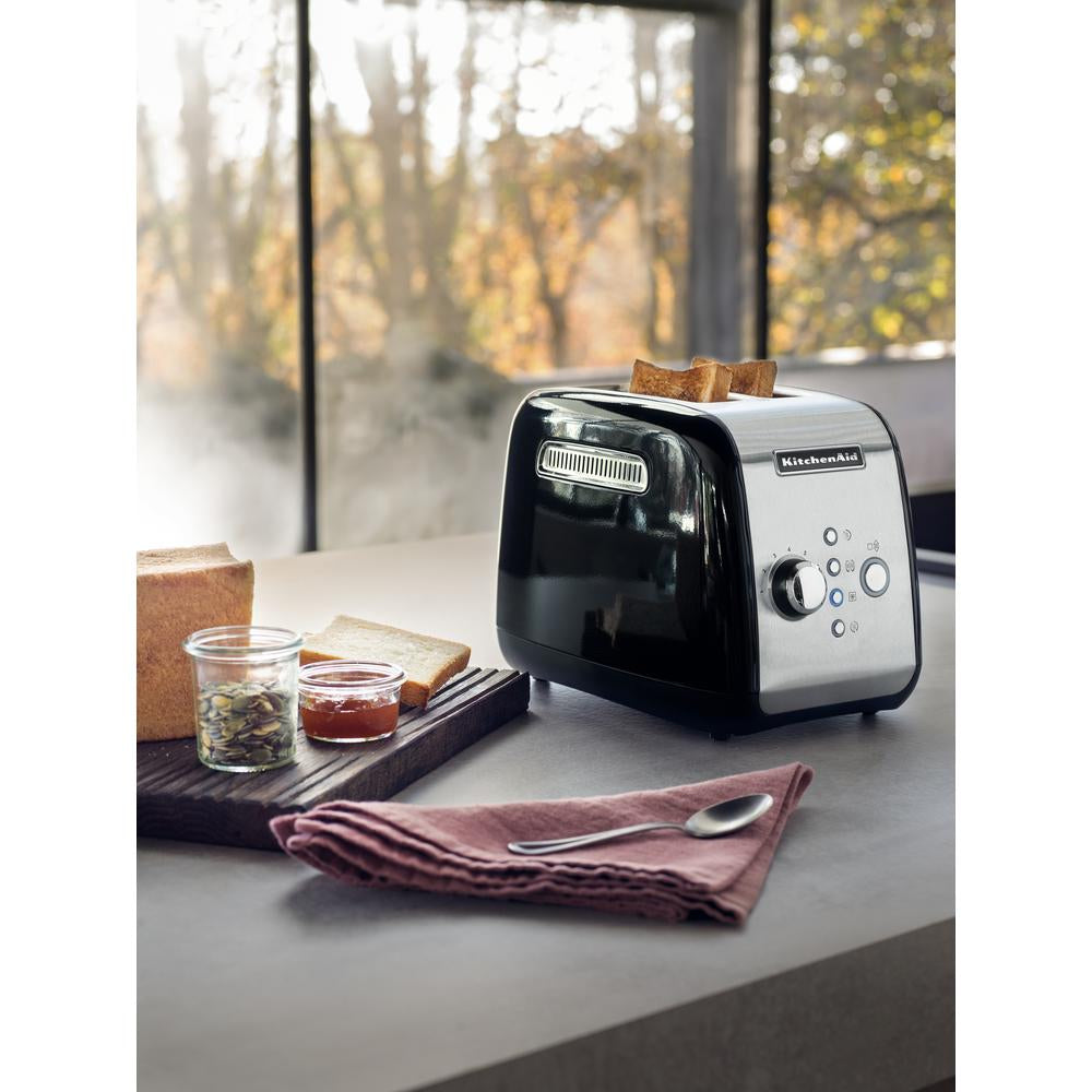 KitchenAid 5KMT221EOB Grille-pain 2 Tranches 1100 W Noir, Acier Inoxydable