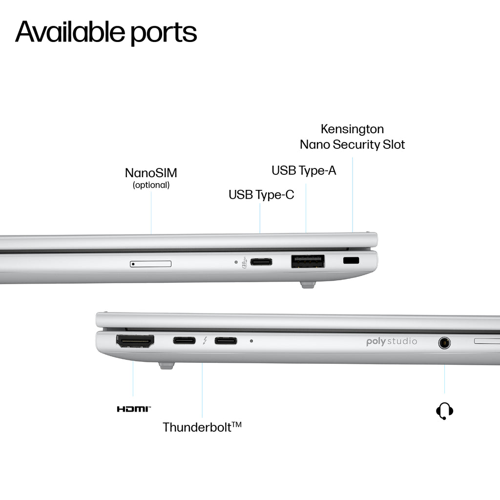 HP EliteBook 8 G1i Next Gen AI PC Copilot+ PC Intel Core Ultra 7 256V Laptop 35.6 cm (14") WUXGA 16 GB LPDDR5x-SDRAM 512 GB SSD Wi-Fi 7 (802.11be) Windows 11 Pro Silver