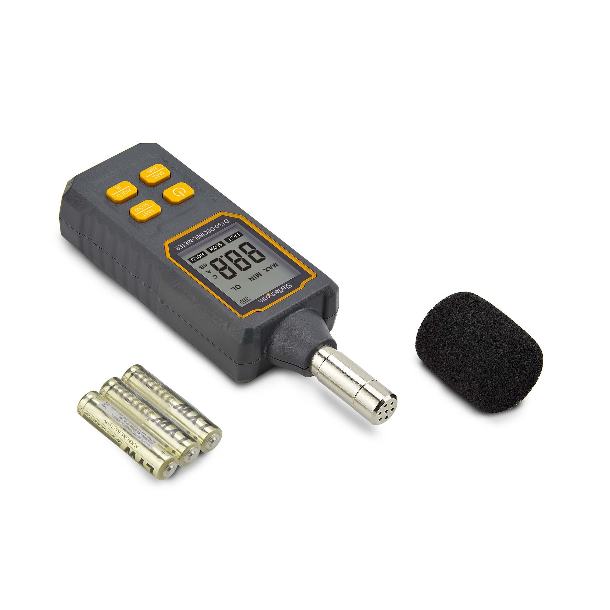 StarTech.com Sonomètre Numérique Portable avec Grand Écran LCD, Lecteur de Niveau de Bruit/Décibel pour Salle de Serveur/Bureau, Moniteur Audio, Gamme 30-130dBA, Lectures Min/Max précises