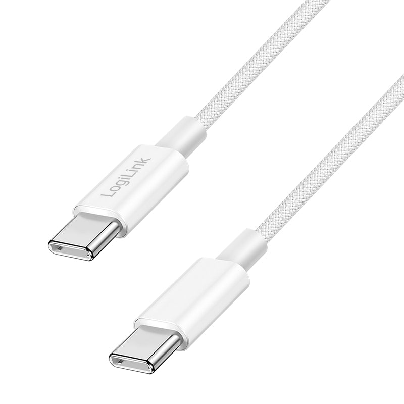 LogiLink CU0341 câble USB USB 2.0 1 m USB C 0,48 Gbit/s 60 W Blanc