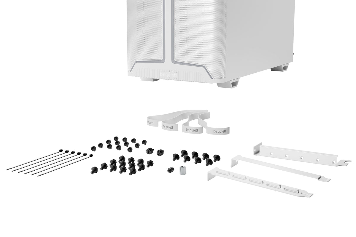 be quiet! Pure Base 501 Blanc | Boîtier PC vitré, Mini ATX / Micro ATX / ATX, 3 ventilateurs Pure Wings 3 140 mm PWM, bande ARGB