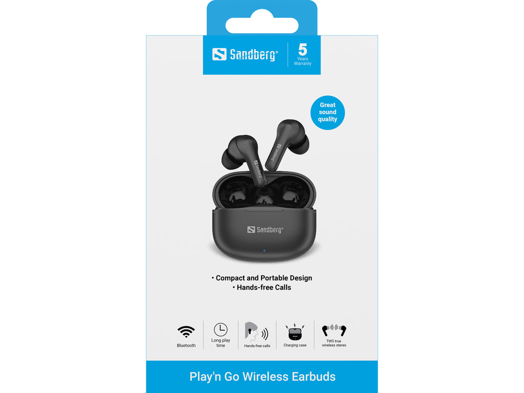 Sandberg 126-51 casque True Wireless Stereo (TWS) Ecouteurs Musique/Quotidien Bluetooth Noir
