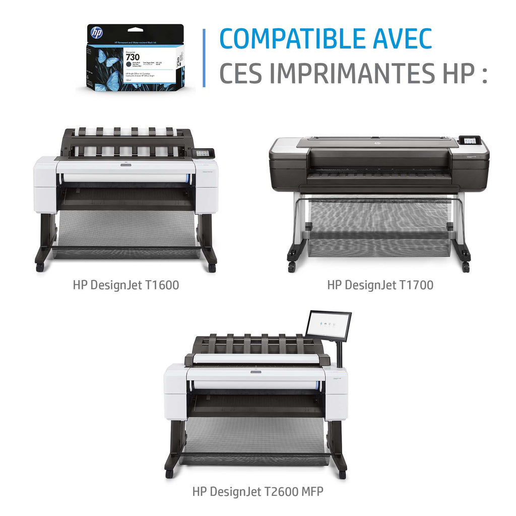 HP Cartouche d’encre 730 DesignJet noir mat, 300 ml