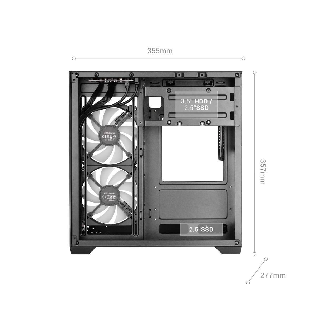 Mars Gaming MCVIEW3 unité centrale Mini Tower Noir - vue 7
