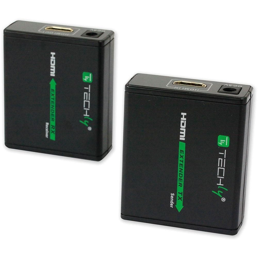 Techly IDATA EXT-E70 extension audio/video Émetteur et récepteur AV Noir