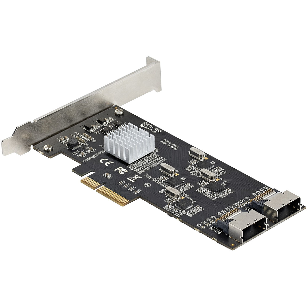StarTech.com Carte Contrôleur SATA PCIe 8 ports, 6Gbps, PCI-e x4 Gen 2 vers SATA III pour HDD/SSD