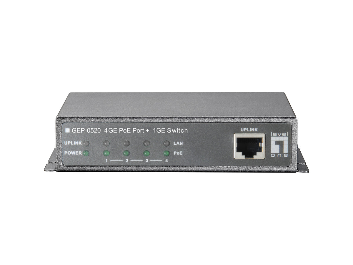 LevelOne GEP-0520 Commutateur Réseau Gigabit Ethernet PoE Noir
