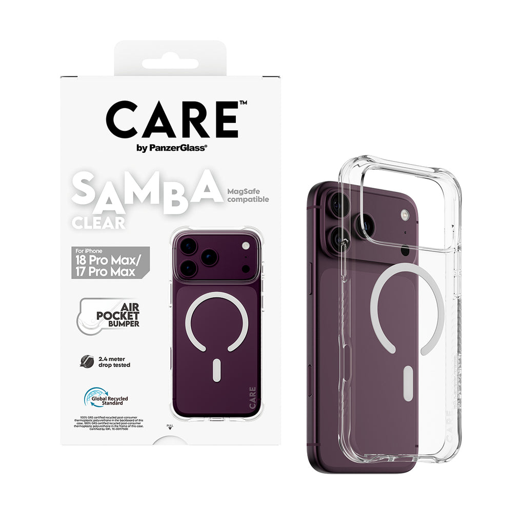 PanzerGlass CARE™ by ® Samba Case Transparent w. White MagSafe iPhone 2026 Pro Max | 17 Pro Max coque de protection pour
