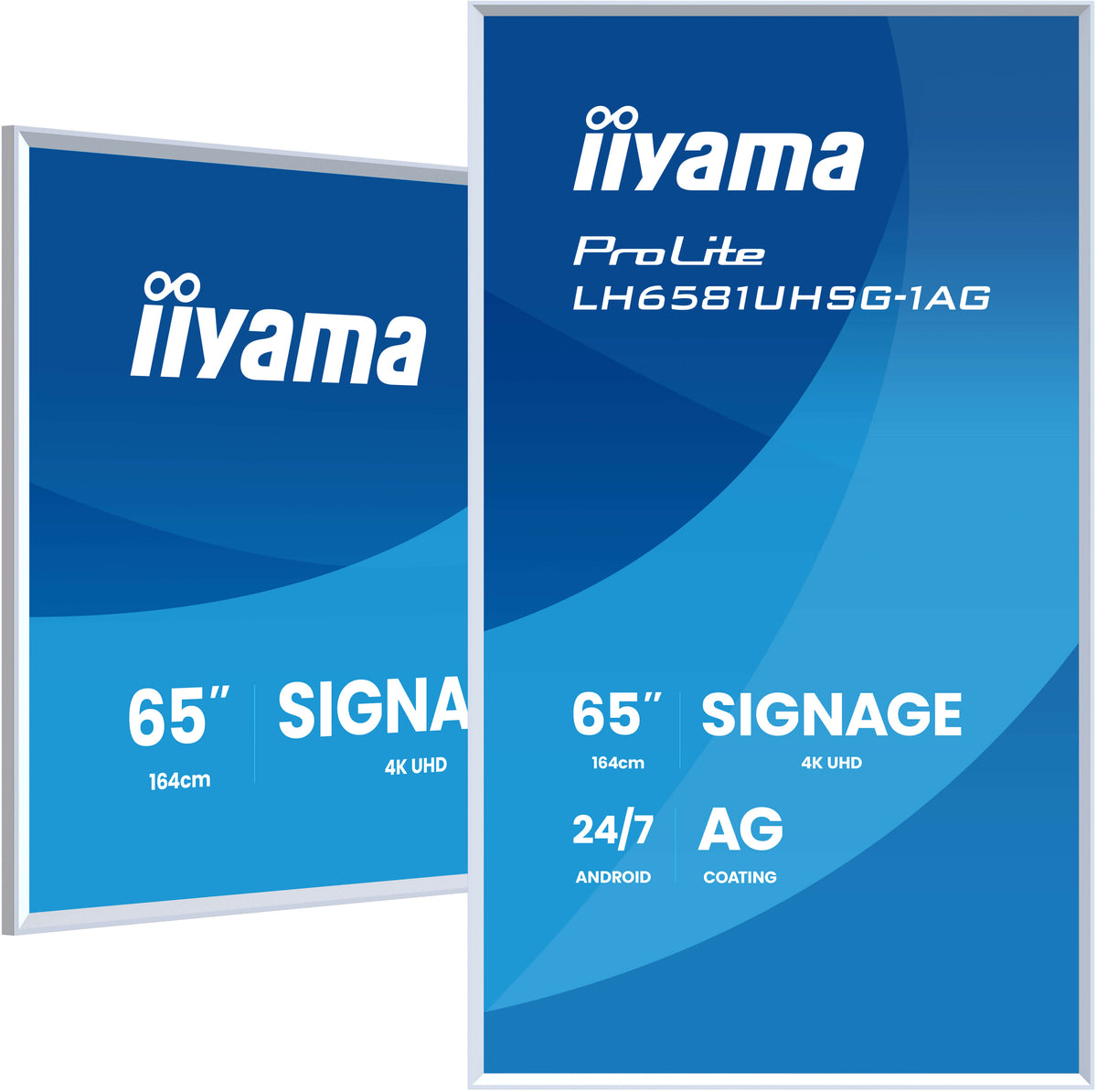 iiyama LH6581UHSG-1AG Écran d'Affichage Dynamique 64.5" 4K UHD Blanc, Android, Wifi, 500 cd/m², 24/7