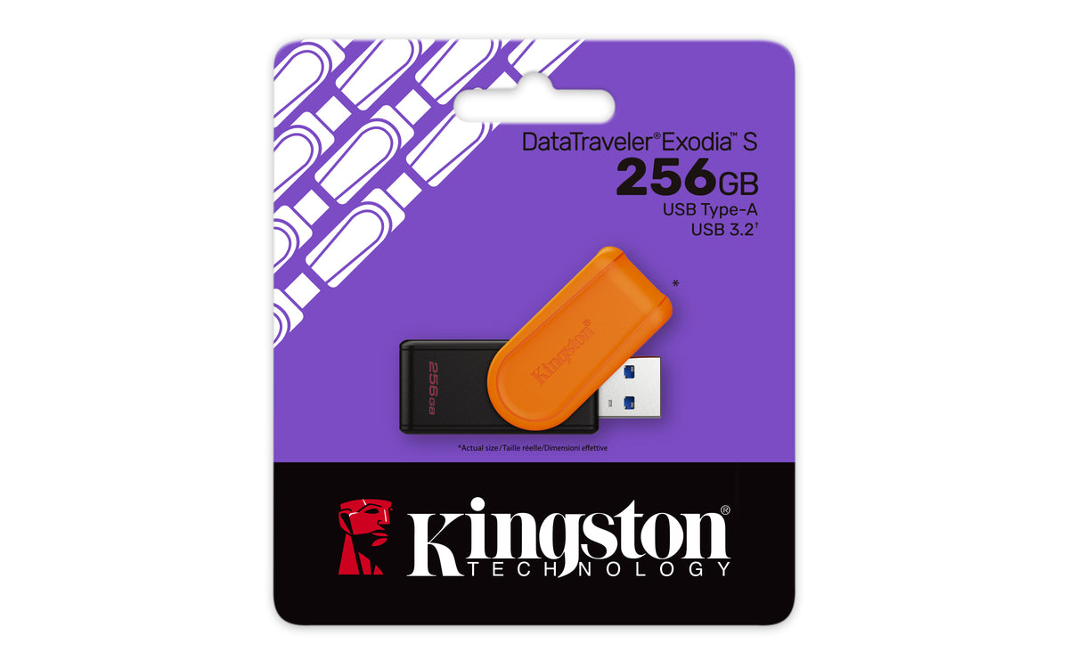 Kingston Technology DataTraveler Exodia S 256GB USB 3.2 Gen 1, Noir/Orange