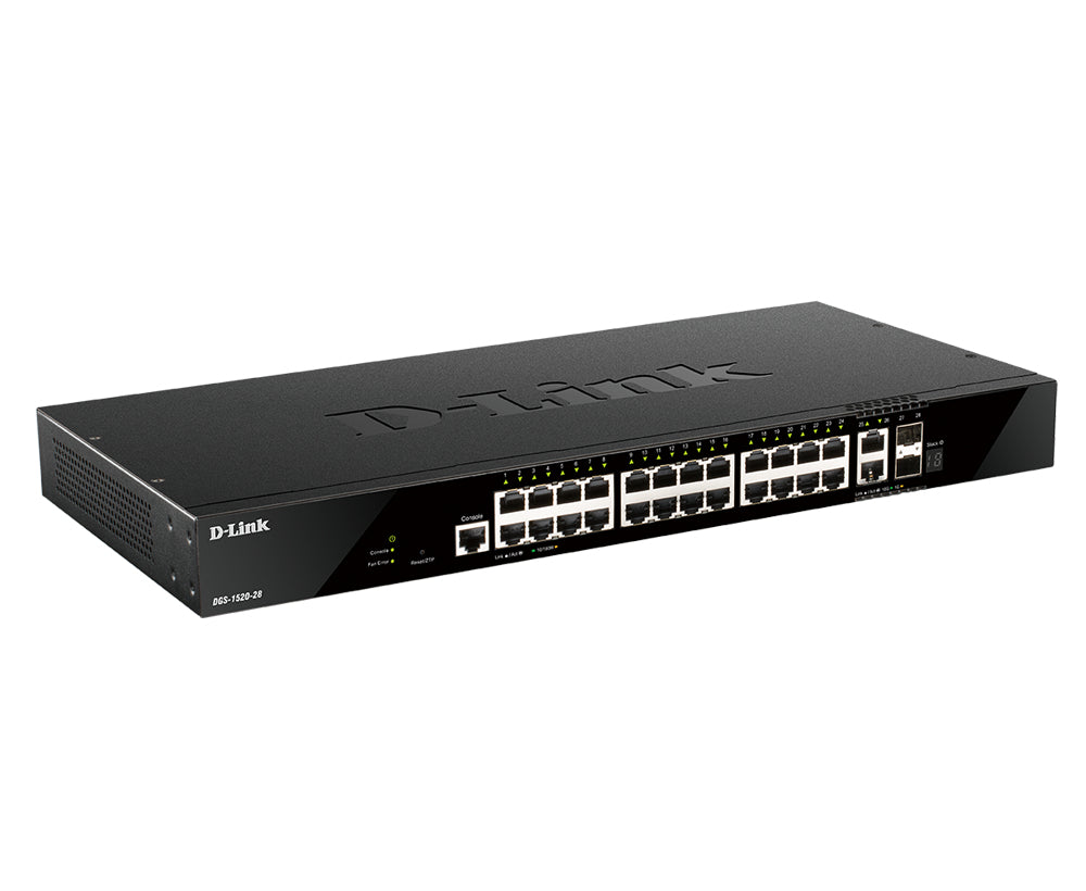 D-Link DGS-1520-28/E Commutateur Réseau Géré L3 10G Ethernet 1U Noir