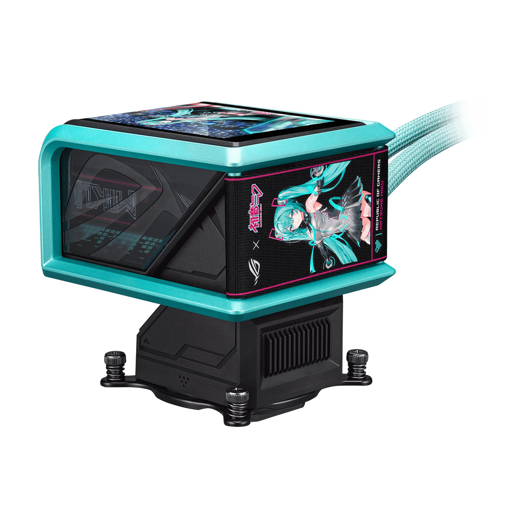 ASUS ROG RYUO IV 360 ARGB Hatsune Miku Edition Processeur Refroidisseur de liquide tout-en-un 12 cm Noir, Turquoise