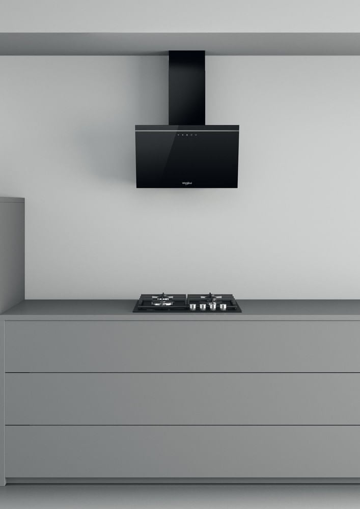 Whirlpool AKR 62F LT K Montée au mur Noir 650 m³/h