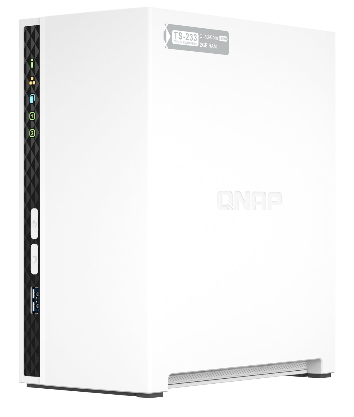 QNAP TS-233 Serveur de Stockage NAS Tower ARM Cortex-A55 2 Go Blanc