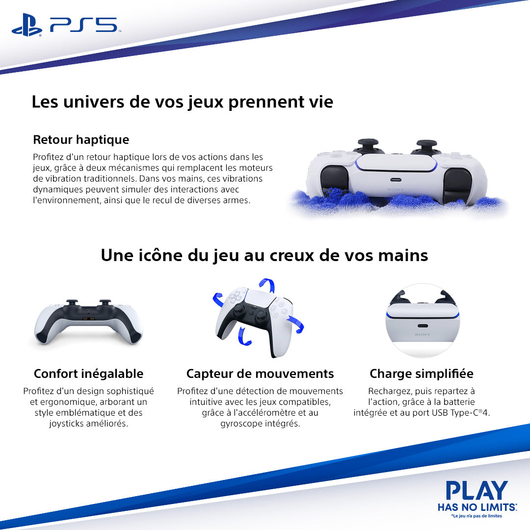 Sony DualSense Manette pour PlayStation 5, Bleu