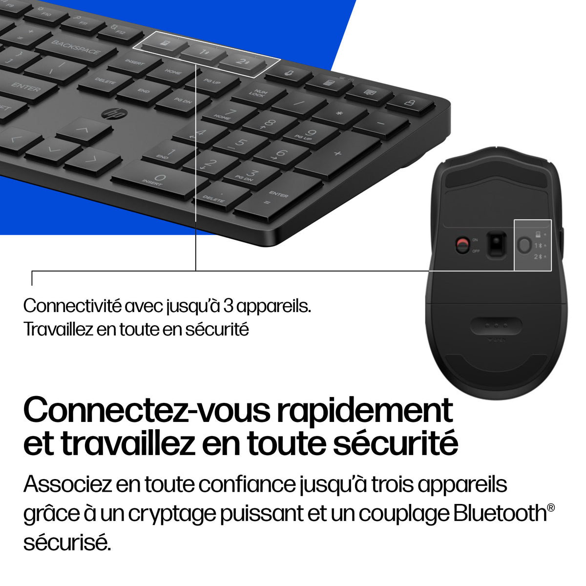 HP Ensemble Clavier et Souris Hybride Multi-appareils 490C