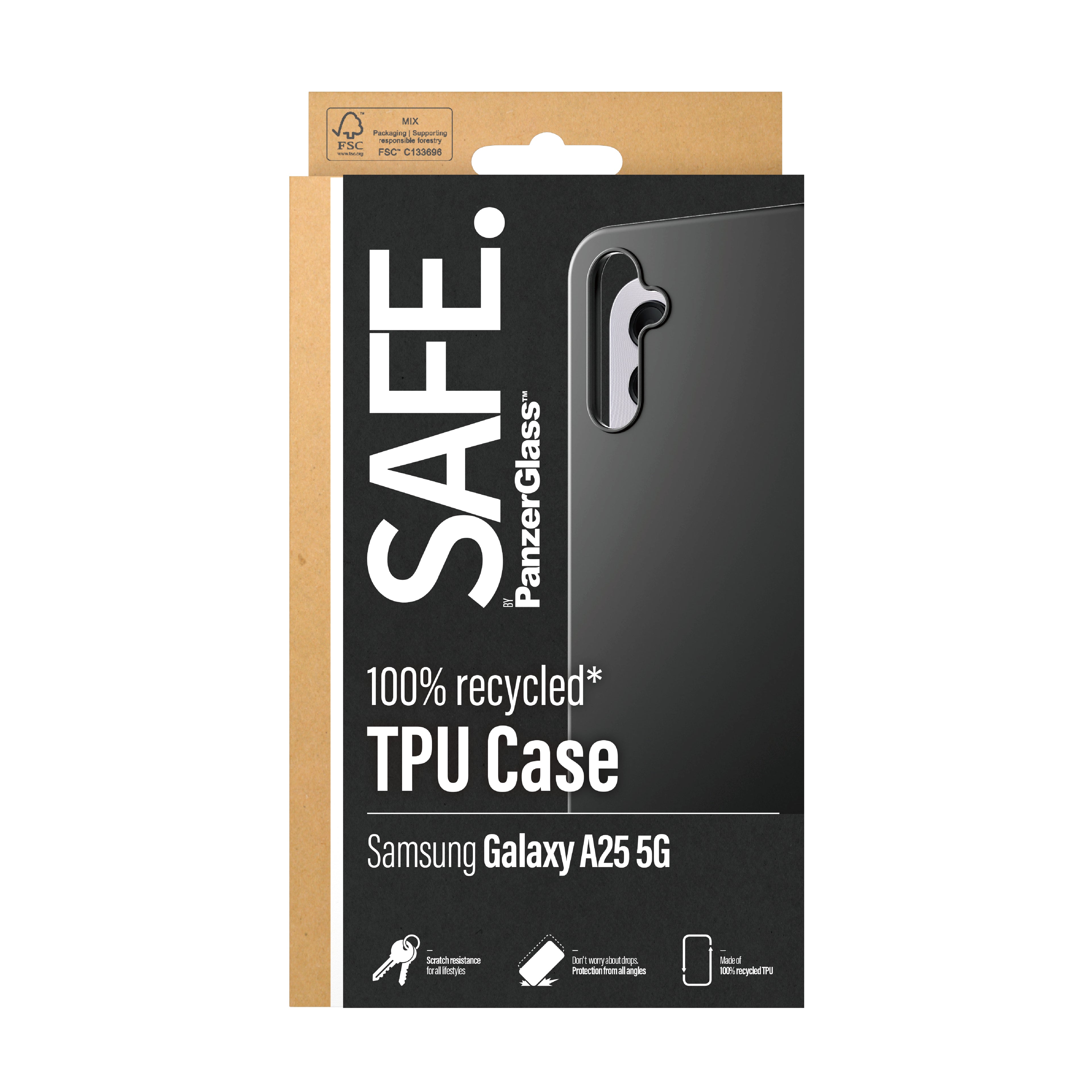 PanzerGlass SAFE. by ® TPU Case Samsung Galaxy A25 5G | Black coque de protection pour téléphones portables Housse Noir
