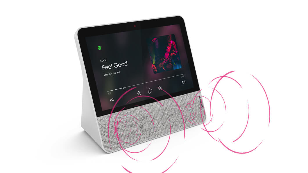 Lenovo Smart Display 7, Écran Intelligent 7 pouces, Blanc