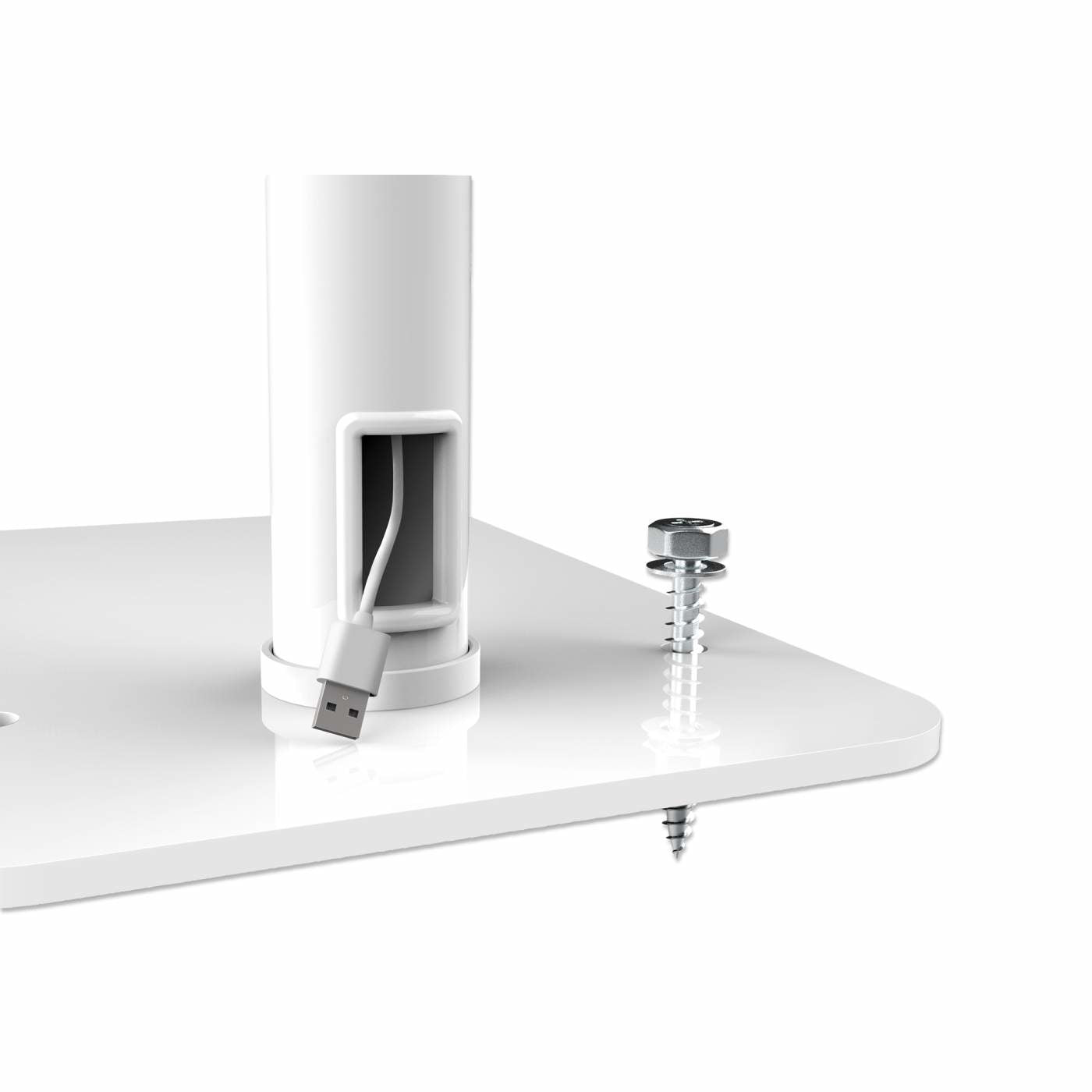 Manhattan Support de sol antivol pour tablette et iPad, universel, rotation 360°, inclinaison +20° à -110°, verrouillable, blanc, pour tablettes 7,9"–11", hauteur réglable 790 à 1190 mm, fixation à l’arrière au sol possible
