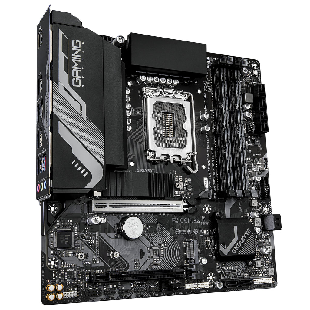 GIGABYTE B760M GAMING X DDR4 GEN5 Carte Mère – Compatible avec les processeurs Intel Core 14e génération, VRM 8+1+1 phases, jusqu’à 3200 MHz DDR4, 2 x M.2 PCIe 4.0, LAN 2.5 GbE, USB 3.2 Gen 1