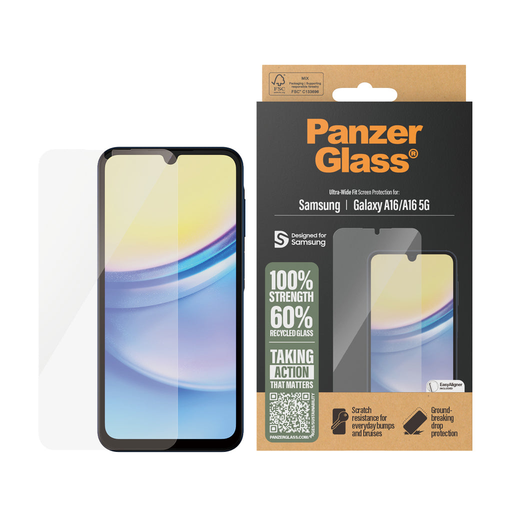 PanzerGlass PanzerGlass ® Screen Protector Samsung Galaxy A16 | A16 5G | Ultra-Wide Fit w. EasyAligner Protection d'écran transparent 1 pièce(s)