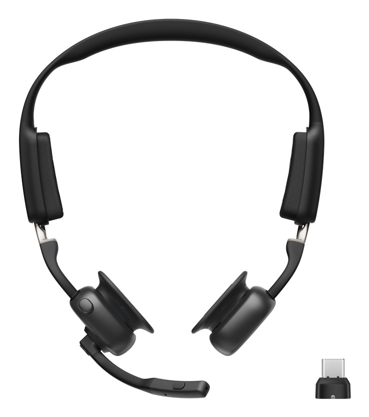 SHOKZ Openmeet Casque Sans fil Crochets auriculaires Bureau/Centre d'appels USB Type-C Bluetooth Noir
