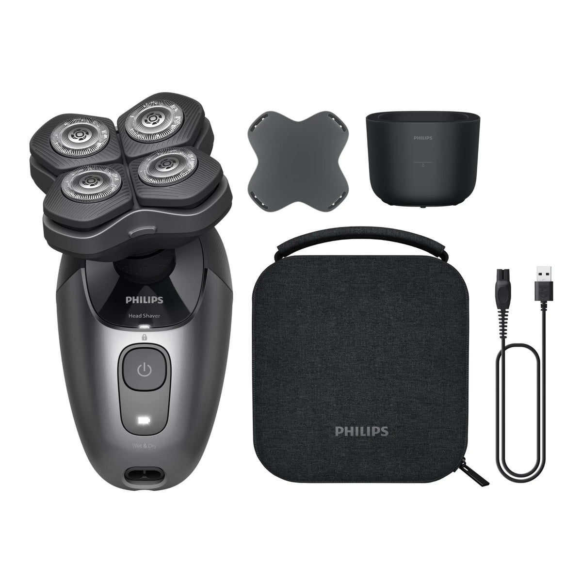Philips 7000 series Head Shaver Pro HS7980/15 Rasoir haute performance avec 90 min d'autonomie