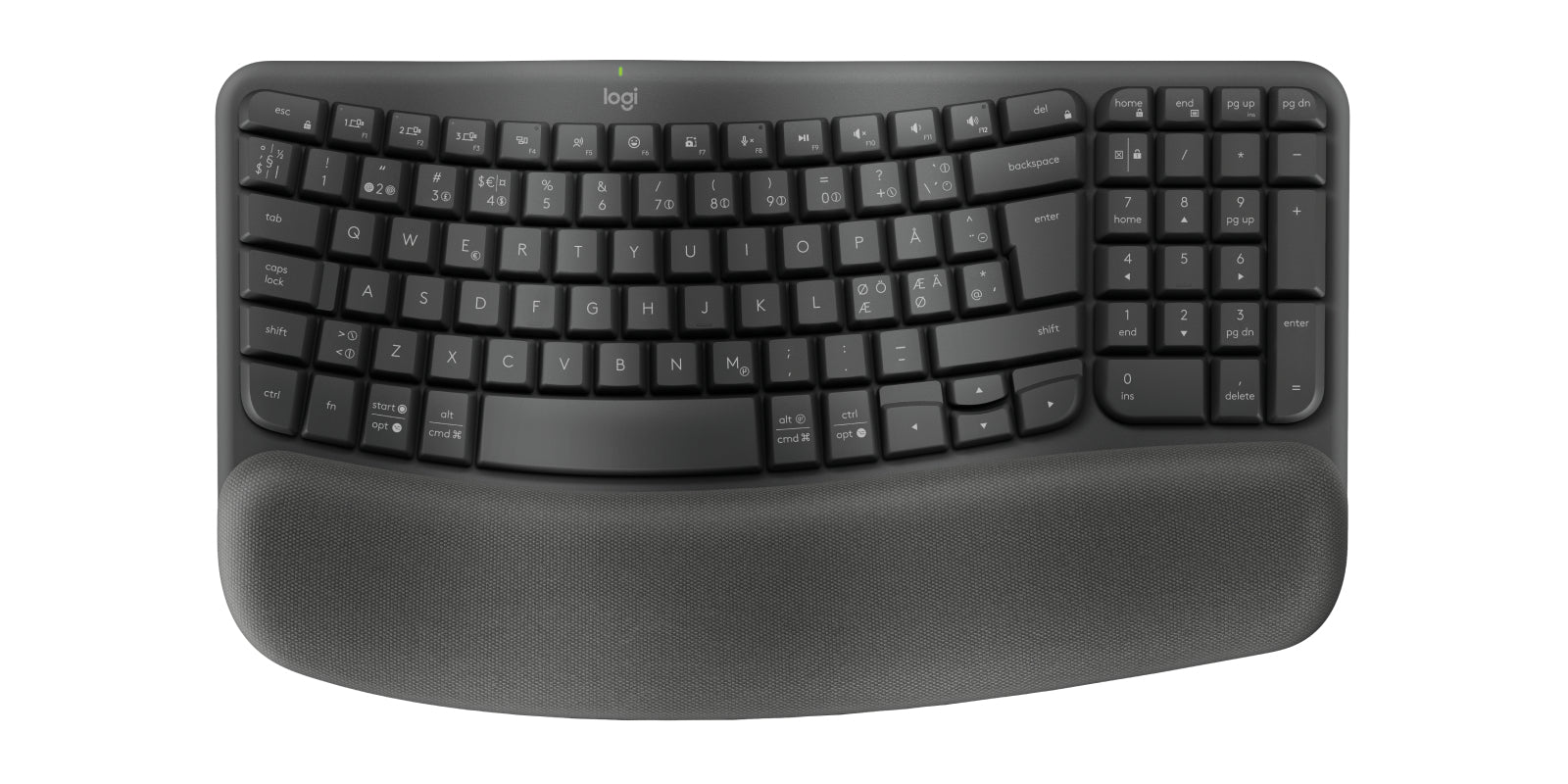 Logitech 920-012332 teclado Oficina RF Wireless + Bluetooth QWERTY Nórdico Grafito