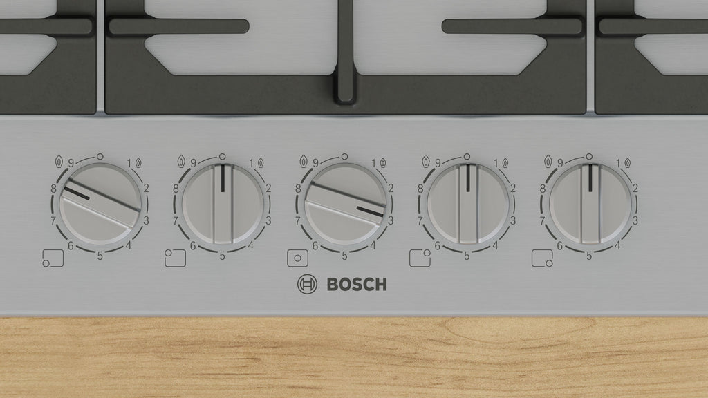 Bosch Bosch Serie 6 PCQ7A5I90 plaque Acier inoxydable Intégré 75 cm Gaz 5 zone(s)