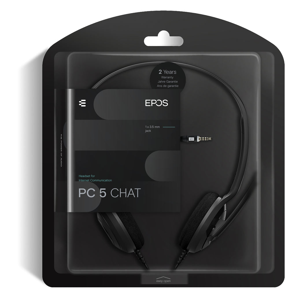 EPOS PC 5 CHAT Kablet Høretelefoner Sort