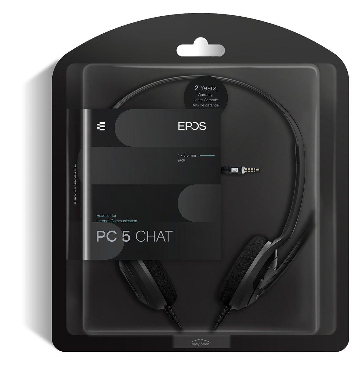 EPOS PC 5 CHAT Kablet Høretelefoner Sort