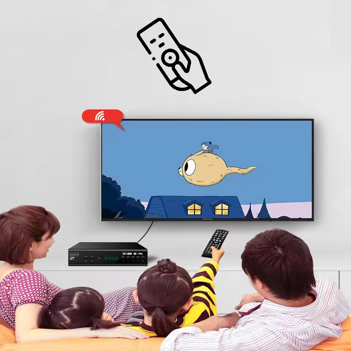Récepteur satellite DVB-T2 HEVC H.265 Full HD pour la télévision terrestre avec port USB, Zenwire DVB-T2 001