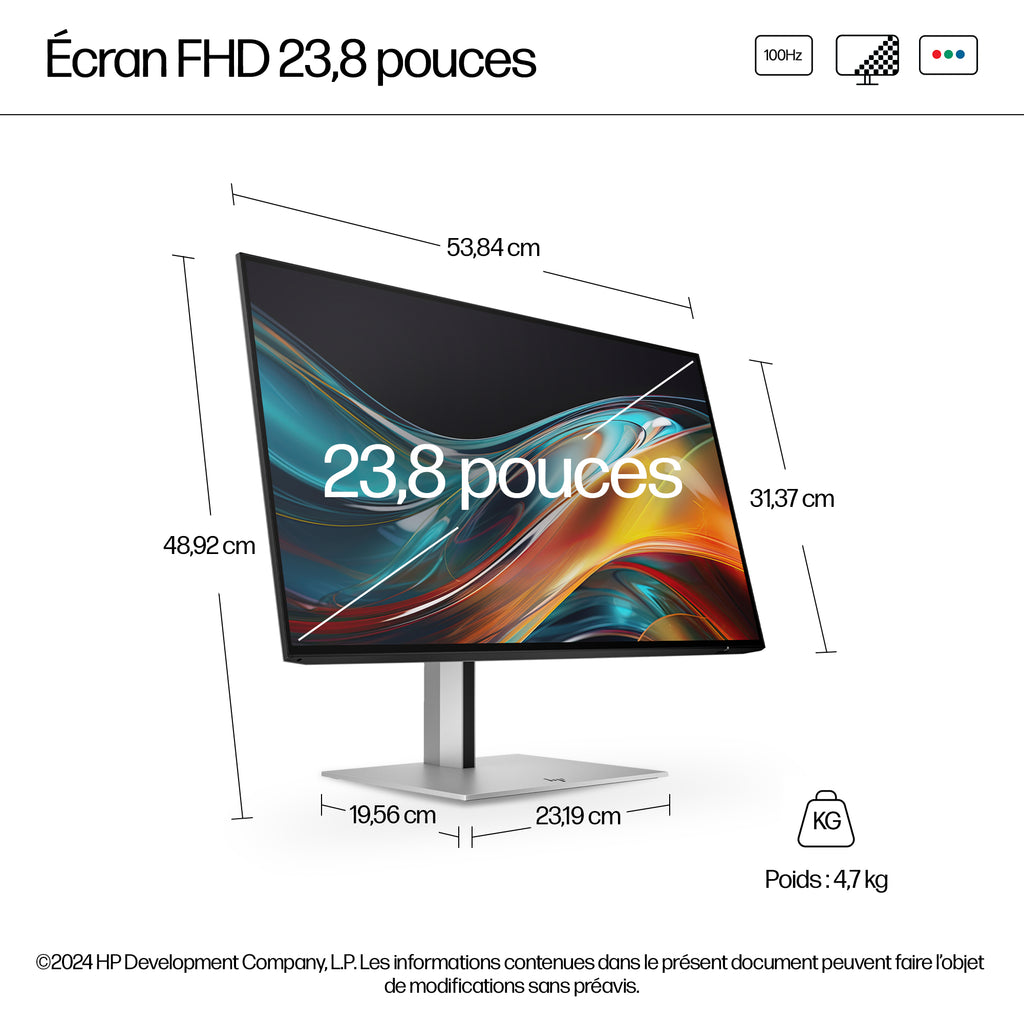 HP Series 7 Pro 724pf Écran Full HD 23,8 pouces Sans PVC