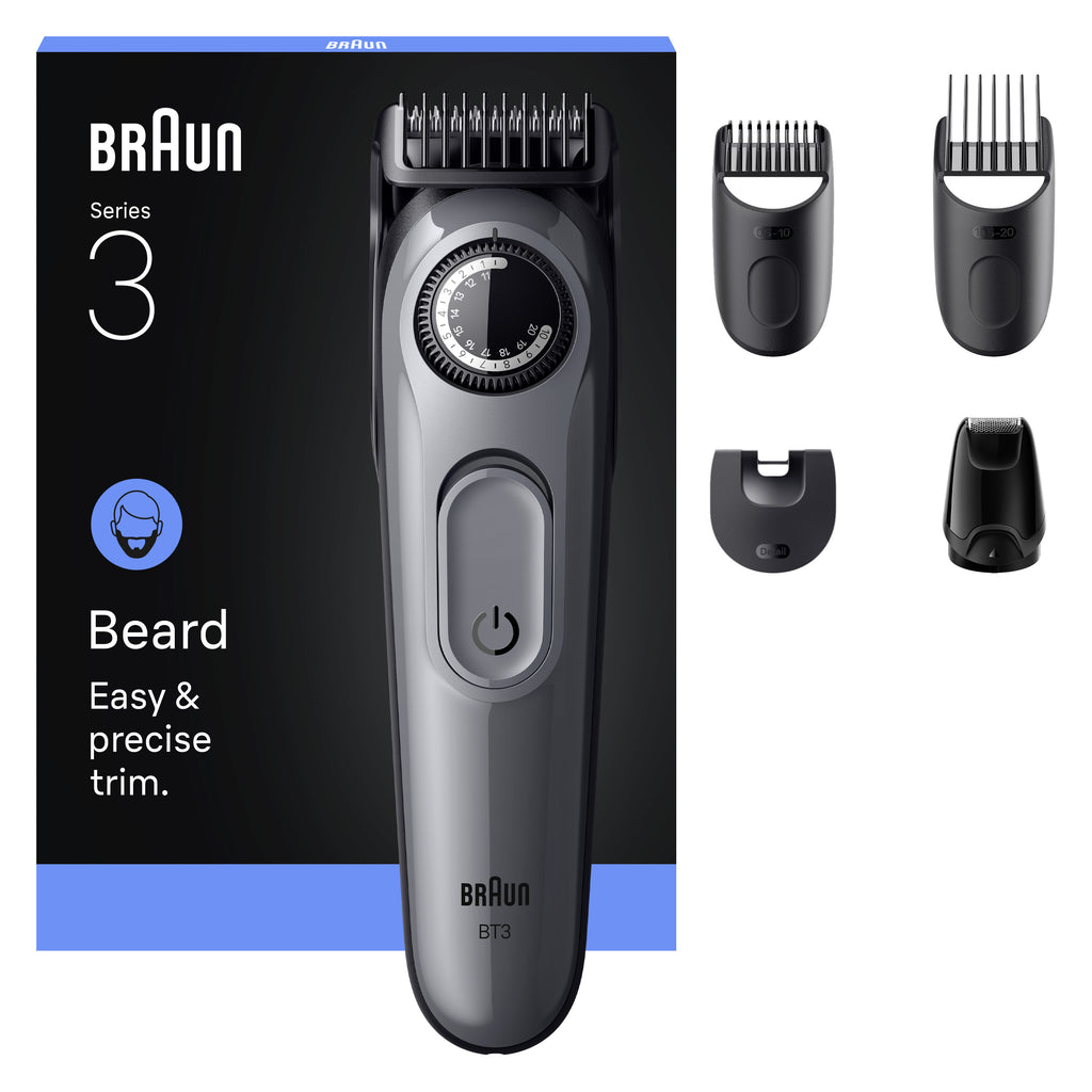 Braun BeardTrimmer 3 80789789 Tondeuse à Barbe AC/Batterie, Noir