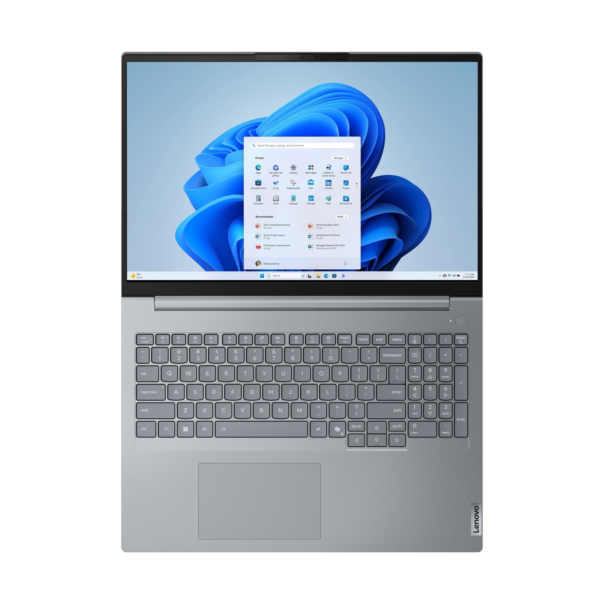Lenovo ThinkBook 16 G9 IRL Intel Core 5 210H Ordinateur portable 40,6 cm (16") WUXGA 16 Go DDR5-SDRAM 512 Go SSD Wi-Fi 7 (802.11be) Windows 11 Pro Anglais Gris