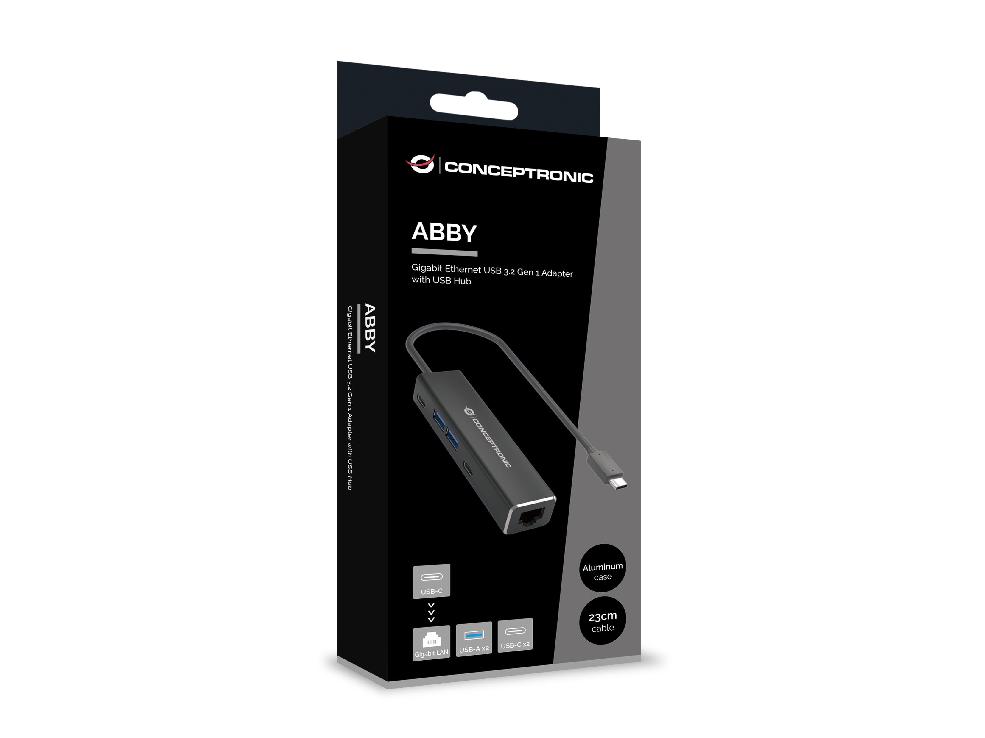 Conceptronic ABBY13B station d'accueil Avec fil USB 3.2 Gen 1 (3.1 Gen 1) Type-C Gris