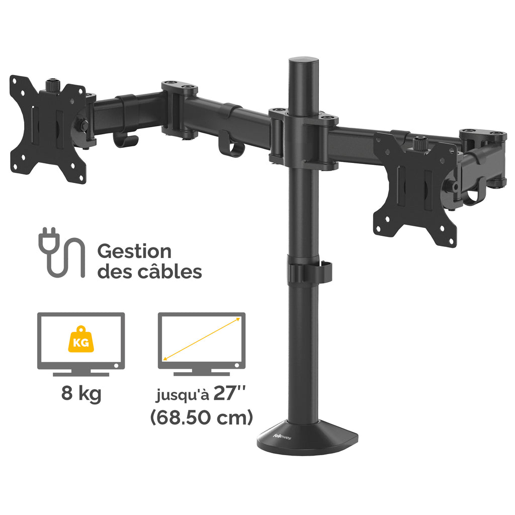 Fellowes Reflex 8502601 Support d'Écran Plat pour Bureau 68,6 cm (27") Noir
