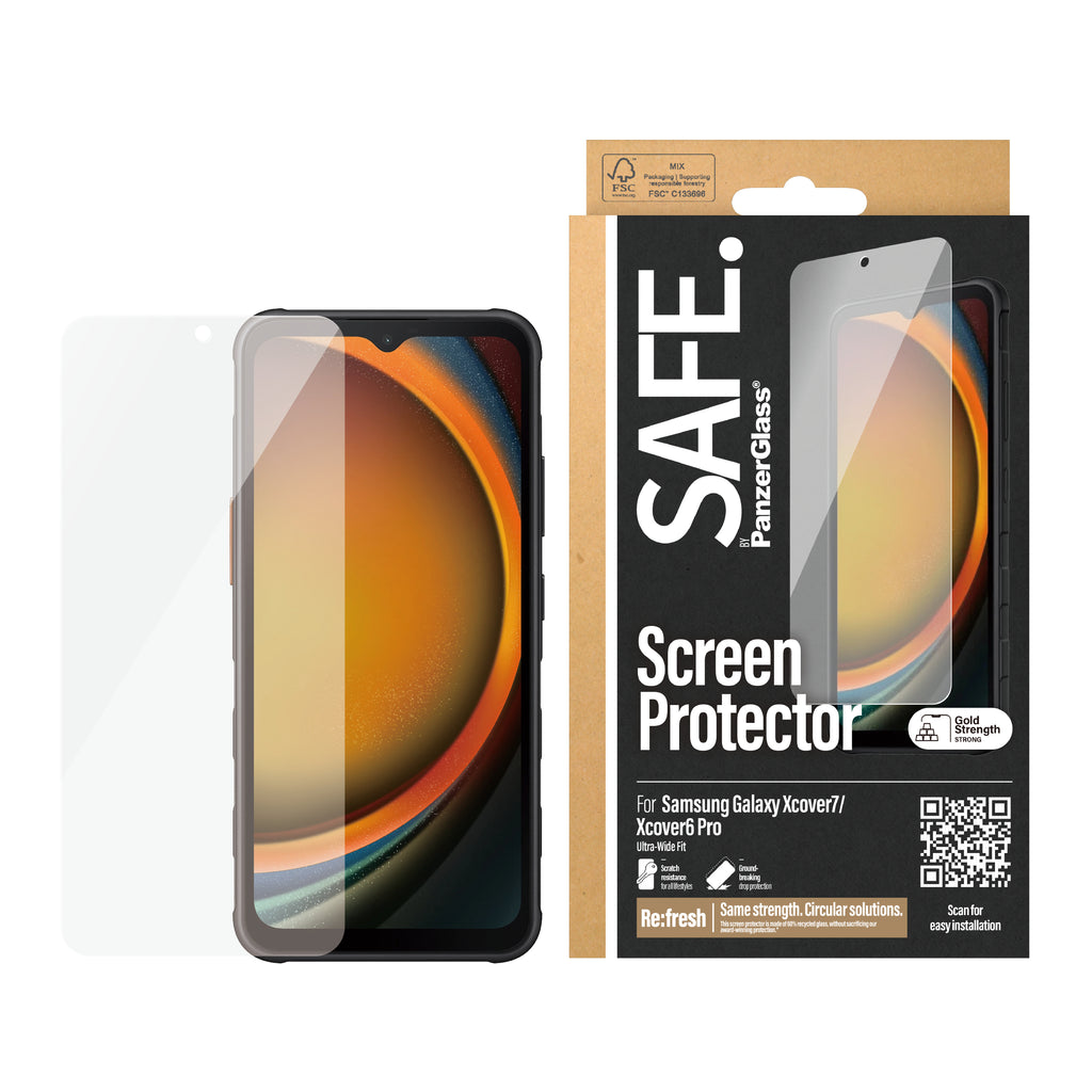 PanzerGlass PanzerGlass SAFE. Screen Protector Samsung Galaxy Xcover7 Ultra-Wide Fit Protection d'écran transparent 1 pièce(s)