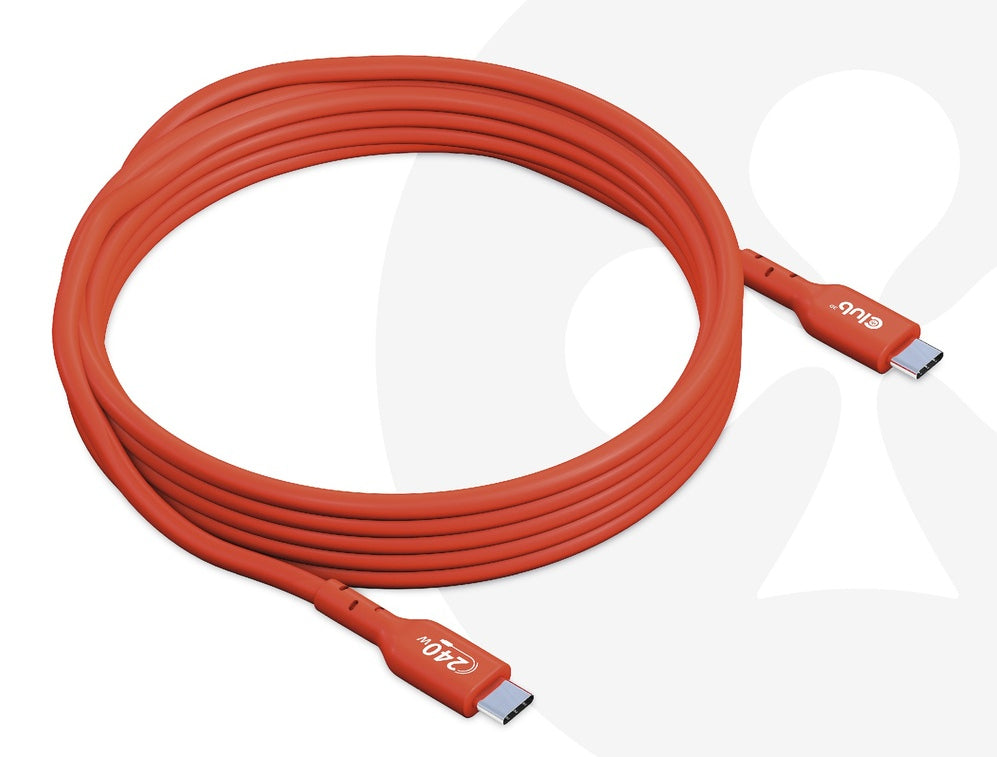 CLUB3D CAC-1515 Câble USB-C vers USB-C 2.0, 240W, 4m, Orange
