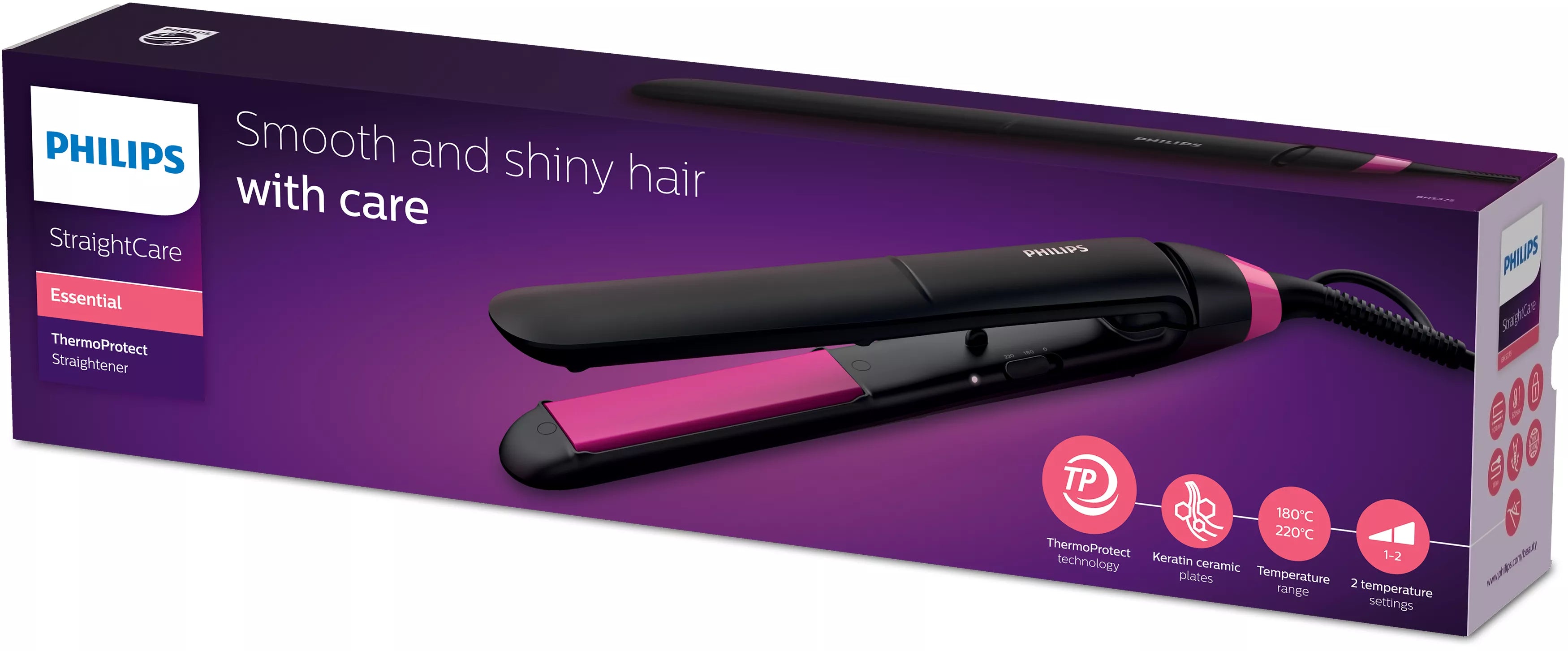Philips StraightCare Essential BHS375/00 Lisseur ThermoProtect