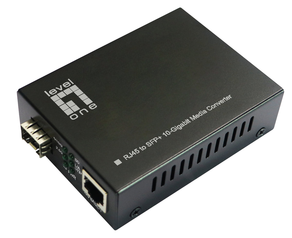 LevelOne GVT-2051 convertisseur de support réseau 10000 Mbit/s Noir