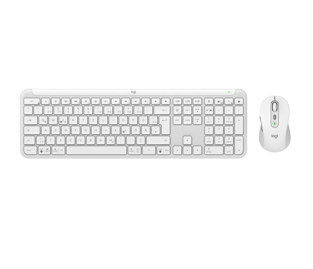 Logitech Signature Slim Combo MK950 Sæt med mus og tastatur Saks Trådløs Tysk