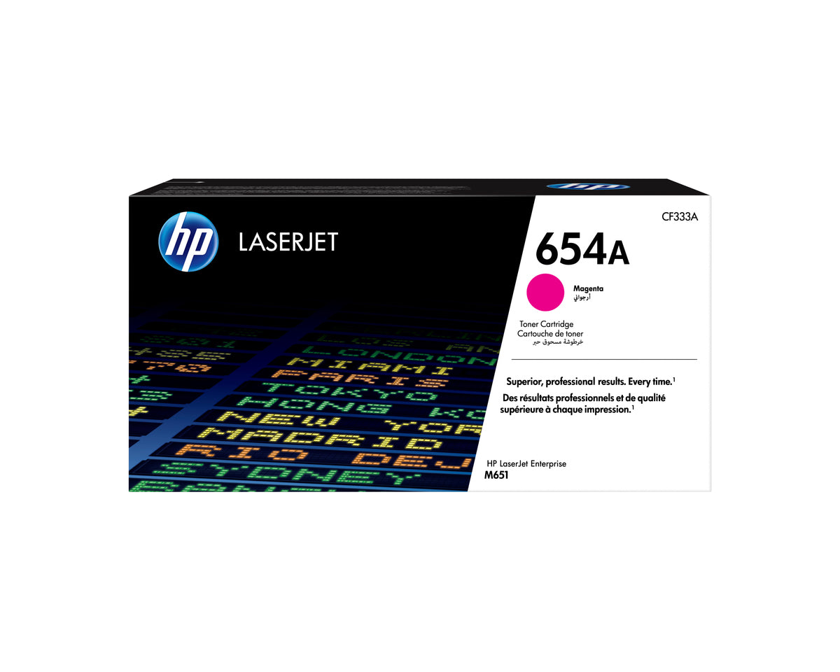 HP 654A Toner LaserJet, Magenta, Authentique